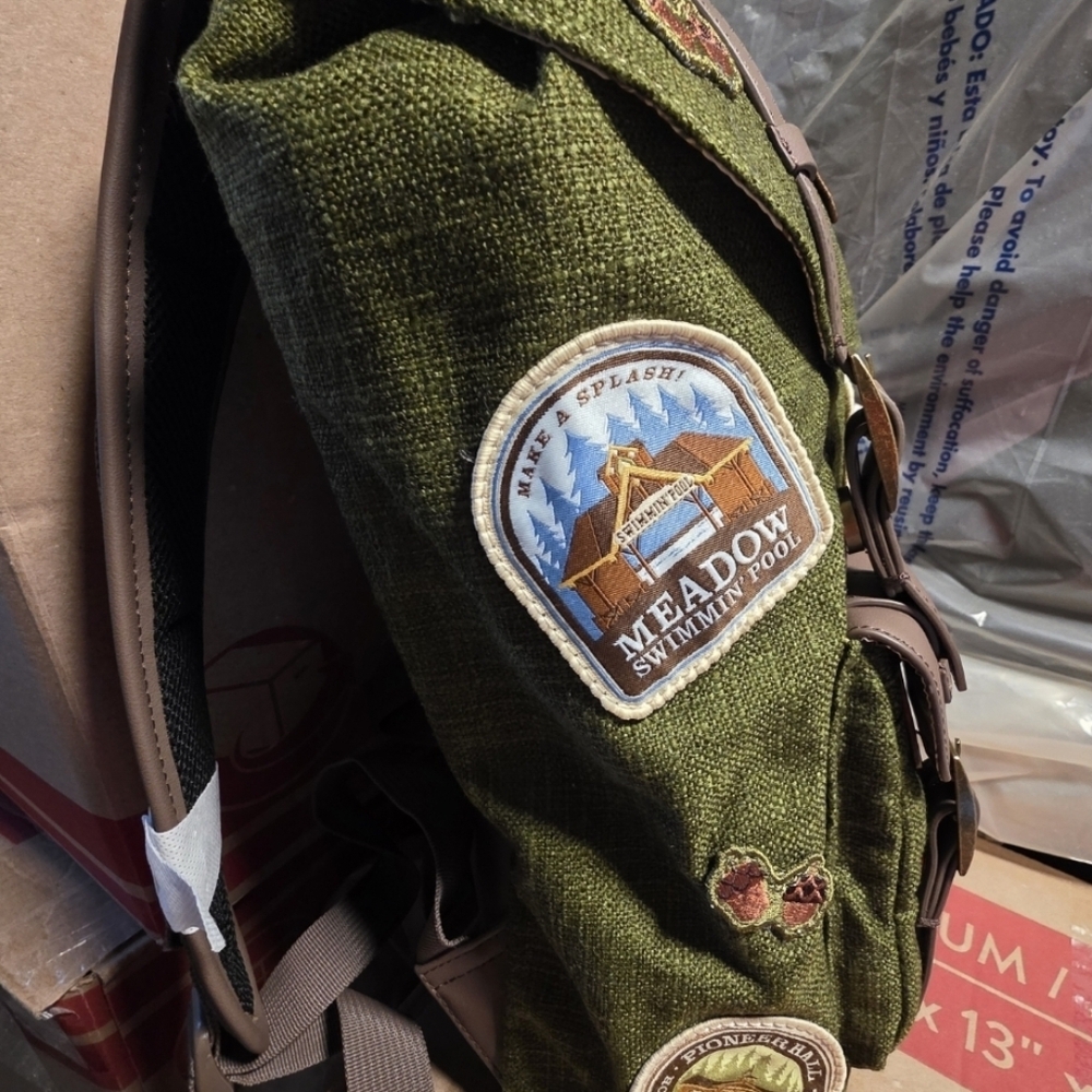 Disney Fort Wilderness Campground Mickey Patches Canvas Loungefly Backpack - Picture 4 of 5